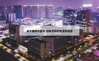 关于我的中国梦,对新学校的感受的信息