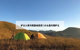 护士人事代理是啥意思?,什么是代理护士