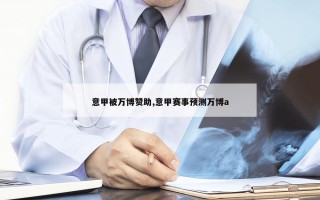 意甲被万博赞助,意甲赛事预测万博a