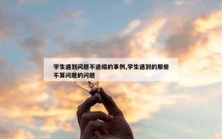 学生遇到问题不退缩的事例,学生遇到的那些不算问题的问题