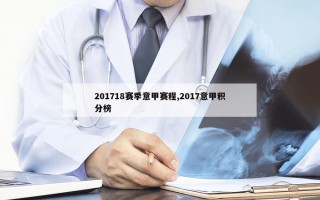 201718赛季意甲赛程,2017意甲积分榜