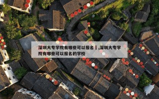 深圳大专学院有哪些可以报名	,深圳大专学院有哪些可以报名的学校